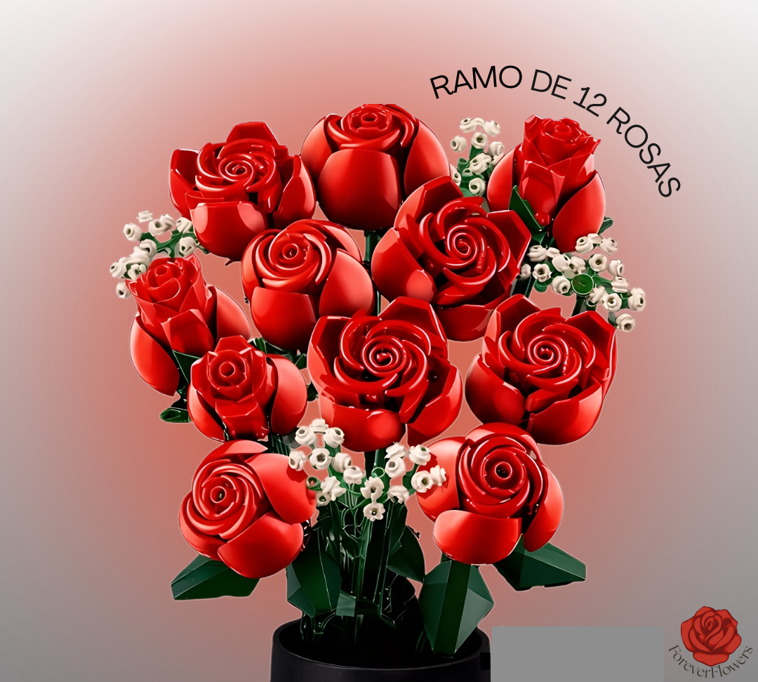 Ramo de rosas de bloque de construcción decorativo