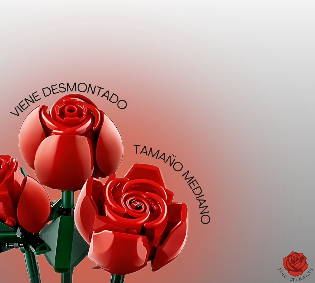 Ramo de rosas de bloque de construcción decorativo